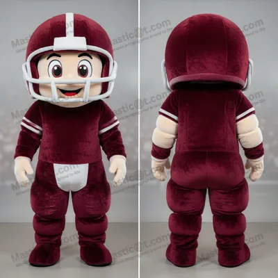 Produktbild von Bordeauxfarbene MASTICOT Plüsch-Maskottchen für American-Football-Helm