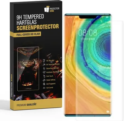 Produktbild von 2x 9H Hartglas für Huawei Mate 30 Pro FULL CURVED Displayschutz Schutzglas Schutzfolie Panzerfolie Panzerglas Displayglas Tempered Glasfolie Sicherheitsglas Echtglas