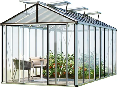 Produktbild von GFP Gewächshaus Hera 8 Glasgewächshaus 263x514 cm | Aluminium-Rahmen