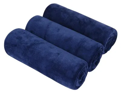 Obrázok produktu pre Balenie 3 mikrovláknových uterákov, rozmer 40,6 x 81,3 cm, tmavomodrej farby, veľmi jemné a vysoko savé