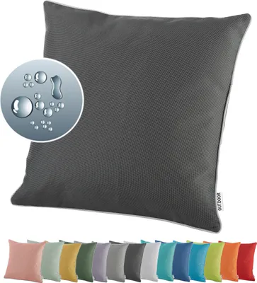 Produktbild von heimtexland ® OUTDOOR Lounge Dekokissen LOTUS EFFEKT 45x45 Garten Kissen Outdoorkissen Typ551 Anthrazit
