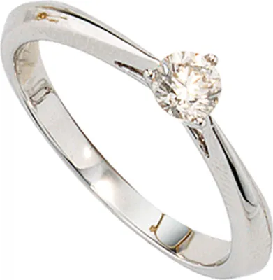 Produktbild von JOBO Damen Ring 585 Gold Weißgold 1 Diamant Brillant 0,25ct. Goldring Größe 52