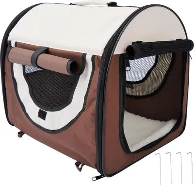 Image de Sac de transport pour chien et chat caisse de transport pliable pour animaux adaptšŠe š€ la voiture grand confort respirant avec coussin amovible 46 x 36 x 41 cm