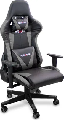A gaming chair is shown against a white background.