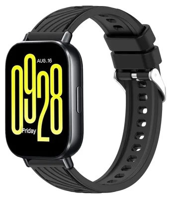 Obrázok produktu pre Pre Xiaomi Redmi Watch 5 Active Stripe Structure 22mm Silikónový dizajn Náhradný remienok Black