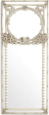Produktbild von Casa Padrino Luxus Mahagoni Wandspiegel Antik Weiß 95 x 9,5 x H. 229,5 cm - Rechteckiger Garderoben Spiegel - Wohnzimmer Spiegel - Garderoben Möbel - Wohnzimmer Möbel - Luxus Möbel