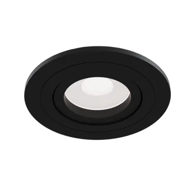 Image de Luminaire encastré, noir rond, douille GU10, diamètre 9,2cm