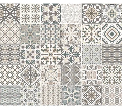 Image de Autocollants décoratifs pour carrelage de cuisine et de salle de bains – 30 autocollants Azulejos Paskal – 30 autocollants de 15 x 15 cm