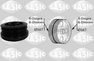 Produktbild von SASIC 2156034 Riemenscheibe Kurbelwelle für BMW 3 Touring (E91) 167mm