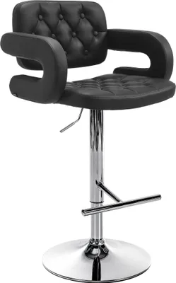 Produktbild von CLP Barhocker Dublin Kunstleder höhenverstellbar und drehbar | Farbe schwarz Gestell Farbe chrom