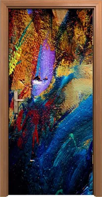 Produktbild von Türposter 90x200 cm Türaufkleber Türtapete Türfolie Klebefolie Kunst abstrakte chaotische Malerei