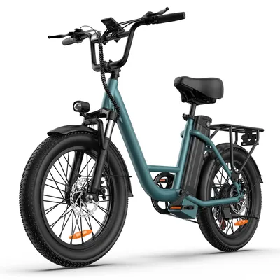 Zdjęcie produktu dla Rower elektryczny Qekud E20 – opony 20*3,0 cala, akumulator 48 V 13 Ah, 7-biegowa przerzutka Shimano, zasięg 100 km, kolor zielony