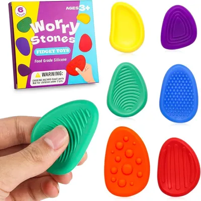 Obrázek produktu pro Hračky "fidget stones" pro děti i dospělé - 6 kusů, senzorické hračky pro osoby s autismem - antistresové hračky pro osoby s autismem