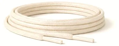 gewachste schnuersenkel rund weiss creme