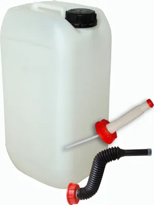 Image de Bidon Wilai 15 litres naturel avec bec verseur flexible + bec verseur flexible long (DIN 61)