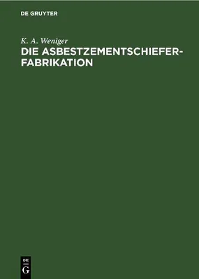 Produktbild von Die Asbestzementschiefer-Fabrikation