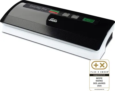 Produktbild von Solis Vakuumiergerät, 120 Watt, 0.8 Bar Druck, Vakuumschlauch, inkl. 18 Beutel