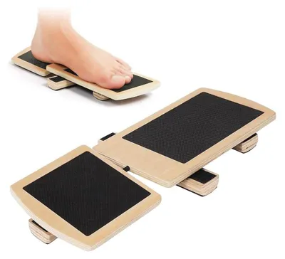 Produktbild von Balanceboard Einbeiniges Balance Board, Rutschfestes Wackelbrett aus Holz für Knöchelstärkung,Stabilitätsübungen,Haltungskorrektur,29x11x1,5 cm