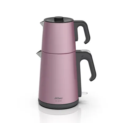 Produktbild von Arzum  Cay Sefasi Teemaschinen, Elektrischer Türkischer Teekocher, 1650W Leistung, 1,2L Teekanne, 1,8L Wasserkocher, Edelstahl, Warmhaltefunktion
