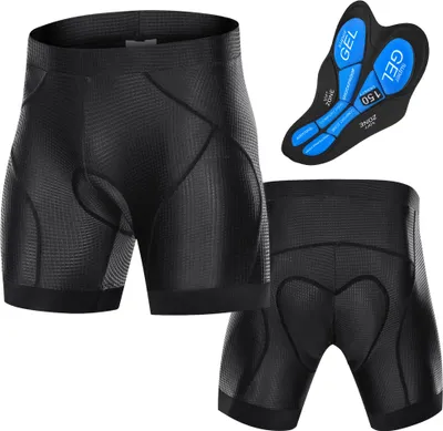 Produktbild von Lixada Men Bike Padded Shorts mit rutschfesten Beingriffen Radfahren 3D gepolsterte Unterwaesche Fahrradpolsterung Reitshorts Biking Unterwaesche Shorts