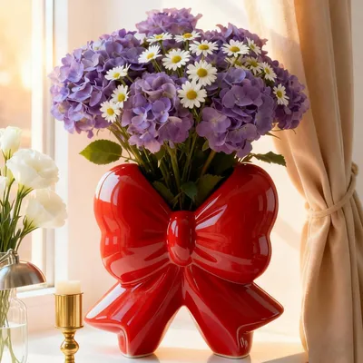 Image de Omgoods - Vase en céramique au design vintage, idéal pour la décoration florale