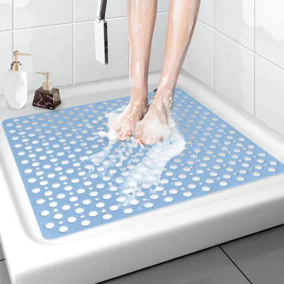Productafbeelding van Antislip douchemat, 70x70 cm, TPE, blauw, vierkant