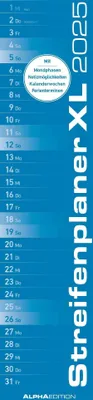 Produktbild von Streifenplaner XL BLAU 2025 - Streifenkalender
