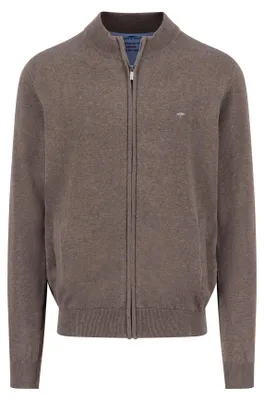 Produktbild von FYNCH-HATTON Strickjacke aus Baumwolle mit Stehkragen Earth/XXL