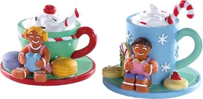 Produktbild von Weihnachtsfigur Cocoa and cookies set of 2