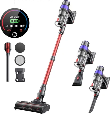 Produktbild von Laresar V8(Elite 8) Akku Staubsauger, Staubsauger Kabellos mit Touchscreen, Bis zu 60 Min Laufzeit, Kabelloser Anti-Tangle-Staubsauger, Kantenrei