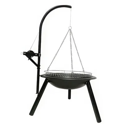 Produktbild von Dreibeingrill, Garten-Grill für Schwenkgrill, Grillständer mit Rost, Hängegrill, mit Kette, 55*55*125CM,Schwarz