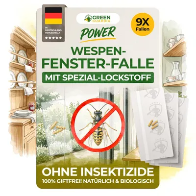 Produktbild von Fenster Wespenfallen mit Spezial-Lockstoff – 9x Fallen – Wespen bekämpfen am Fenster, Wespenfalle Klebefalle, Wespenfalle Innenbereich, Wespen Fänger