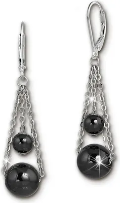 Produktbild von Amello Edelstahl Keramik silberfarben schwarz glänzend Damen Ohrschmuck ESOX44S
