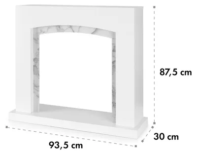 Obrázok produktu pre Klarstein Studio Frame II - Krbový set - dekoratívny krb + FX krbová vložka, klasický dizajn, MDF, nástenné skrutkovanie, 93,5 x 87,5 x 30 cm, krbová vložka: 1000 / 2000 W, biela