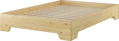 Produktbild von Kastenbett Holzrahmen Bettrahmen 140x200 Kiefer massiv Zubehör wählbar V-60.56-14Rollrost inkl.