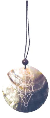 Produktbild von Muschelschmuck mit Gravur "Kabbalah-Lebensbaum" 6cm
