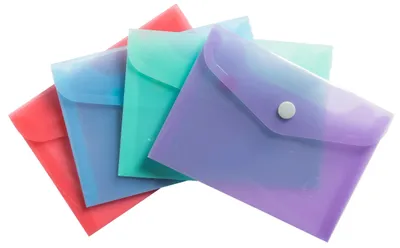 Produktbild von Exacompta 28x Hüllen mit Druckknopf, PP 200, B6, - sortiert - 35410E