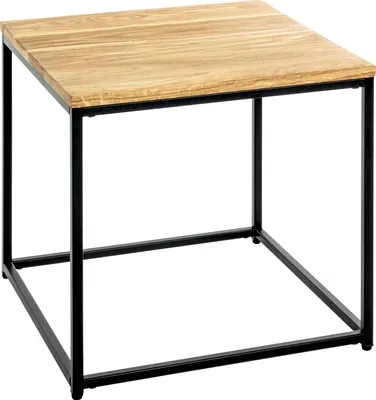 Produktbild von HAKU Beistelltisch eiche, schwarz - Massivholz, Metall, B/H/T: 45x45x45 cm