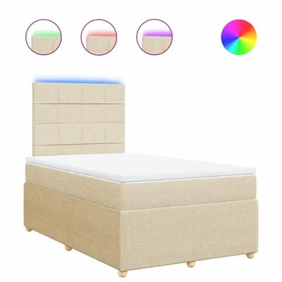 Produktbild von Boxspringbett mit Matratze Creme 120x200 cm Stoff