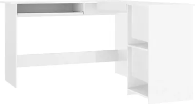 Immagine prodotto di Scrivania angolare a L in bianco lucido 120x140x75 cm