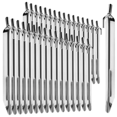 Produktbild von com-four® 32x Zelt-Heringe aus Stahl - robuste Erdnägel in V-Form für Camping