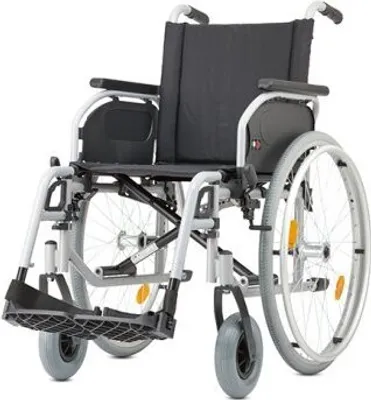 Immagine prodotto di Bischoff & Bischoff S-Eco 300 carrozzina con freno a tamburo, carrozzina standard pieghevole Carrozzina pieghevole, fino a 125 kg - larghezza seduta: 43 cm