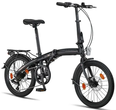 Zdjęcie produktu dla Licorne Bike Phoenix 2D, 20-calowy aluminiowy rower składany, hamulec tarczowy, hamulec tarczowy, damski rower składany V-brake, 7-biegowa przerzutka - Składany rower miejski, aluminiowa rama, StVZO, przednie światło, tylne światło