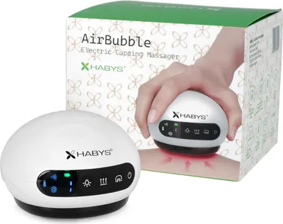 Produktbild von Habys Elektrisches Schröpf – Massagegerät | Vakuum – Massager Sauggerät | Anti-Cellulite Massagegerät mit Infrarot | 5 Gänge | Weiß / Schwarz