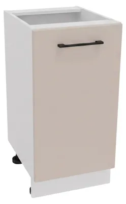 Produktbild von Küchenunterschrank 40 cm - Beige matt - Universelle Frontmontage - ohne Arbeitsplatte - Soft-Close-Mechanismus