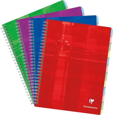 Produktbild von Clairefontaine 10x Register 17x22cm, Blanko-Taben, 60 Bl kariert Sortiert 8959C