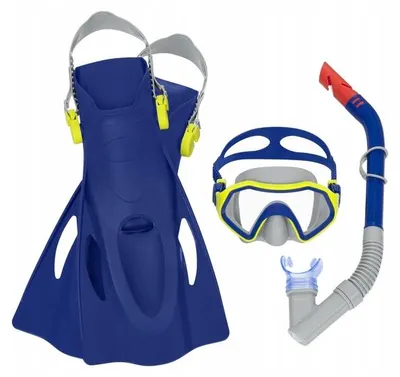Produktbild von Bestway Schwimm- und Tauchset Maske Schnorchel Flossen Blau