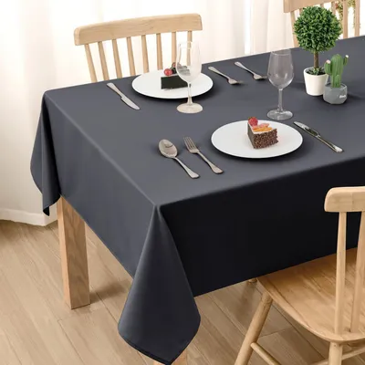 Produktbild von Tischdecke Grau Fleckschutz Abwaschbar Wasserdicht 130x230cm Rechteckig Polyester