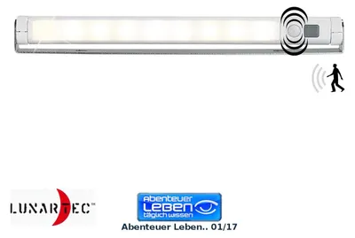Produktbild von Kabellose Lichtleiste: Drehbarer LED-Lichtbalk, PIR-Bewegungsmelder, 9 SMD-LEDs