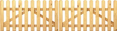 A wooden garden gate with vertical slats and diagonal bracing.